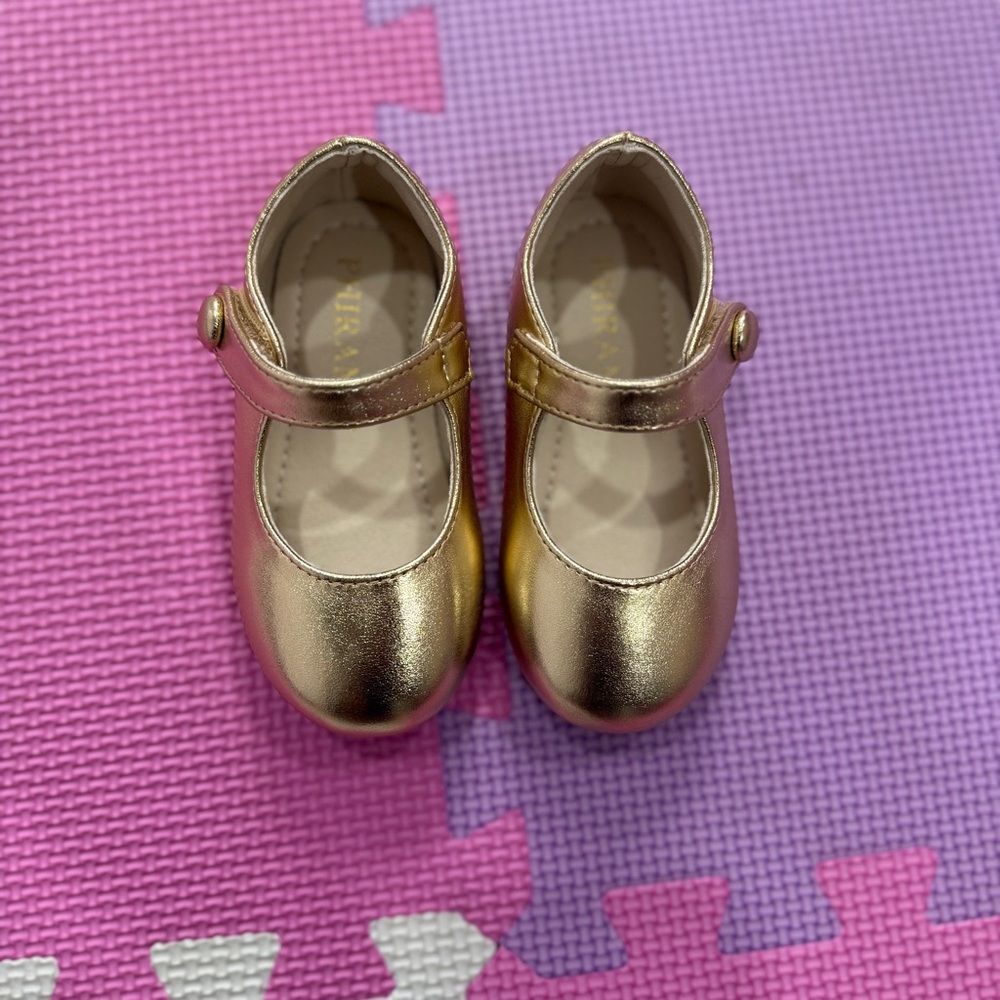 Gold Kids Mary Jane Shoes